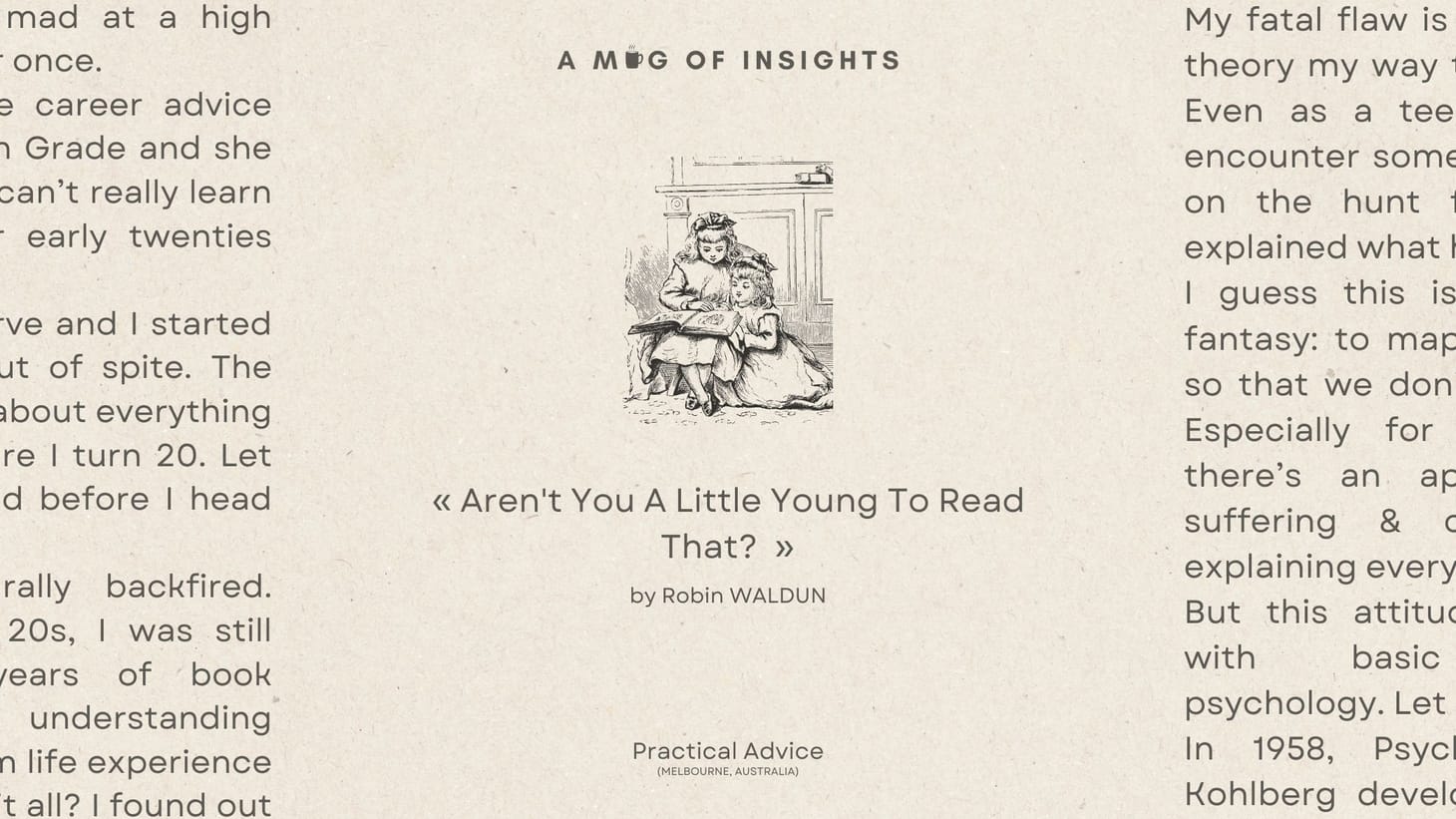 Aren't You A Little Young To Read That?