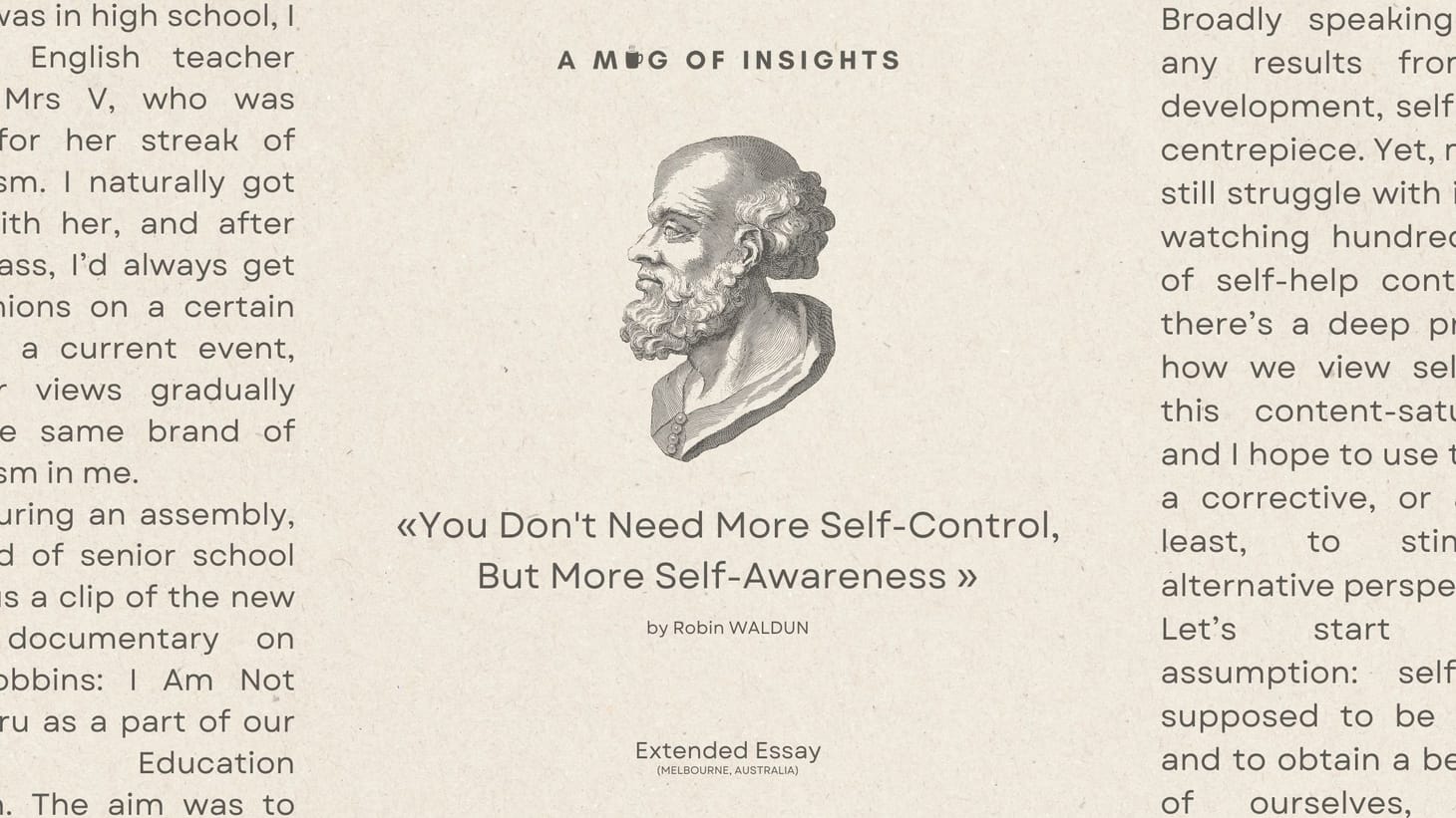 You Don't Need More Self-Control, But More Self-Awareness
