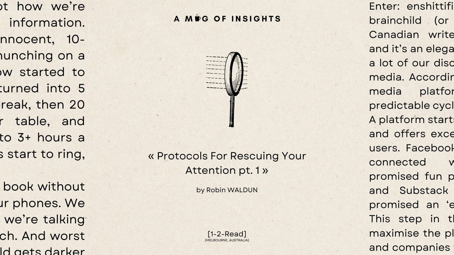 [1-2-Read] Protocols For Rescuing Your Attention pt. 1: Willpower Isn't Enough