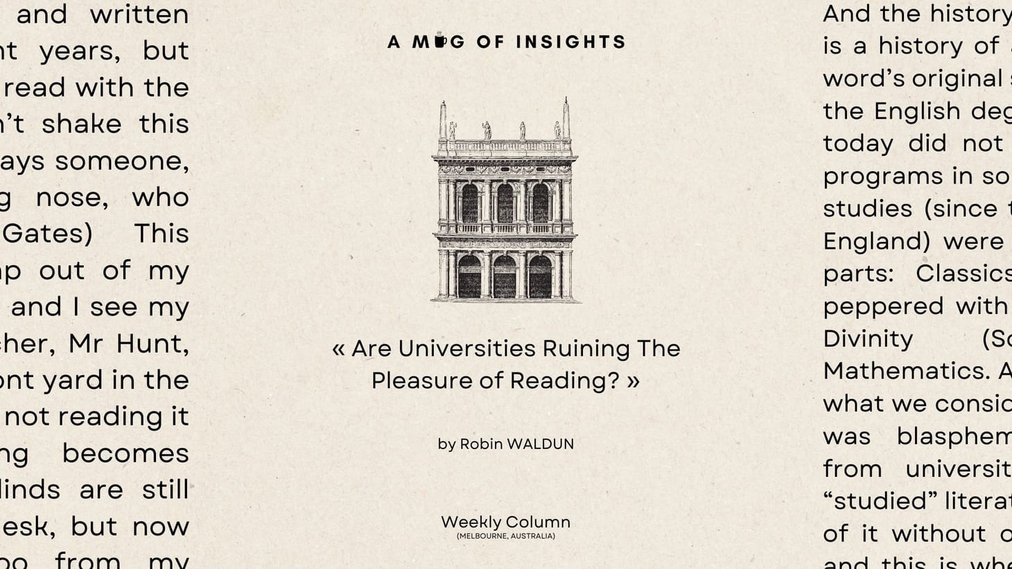 Are Universities Ruining The Pleasure of Reading? - And How To Get It Back