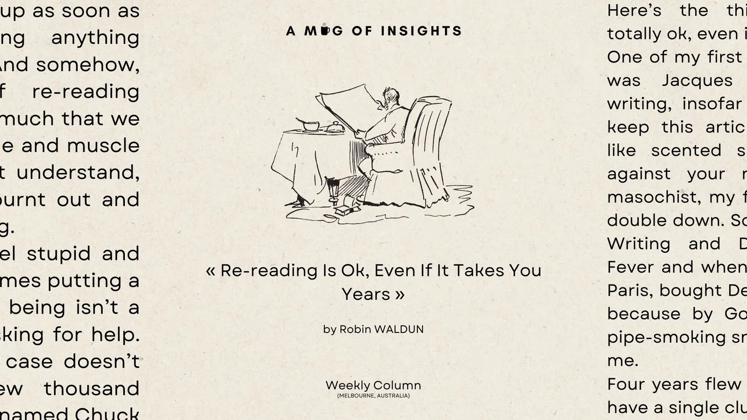 Re-reading is ok, even if it takes you years