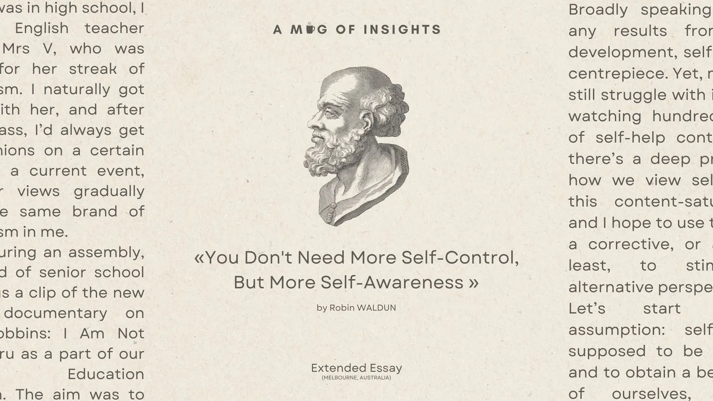 You Don't Need More Self-Control, But More Self-Awareness