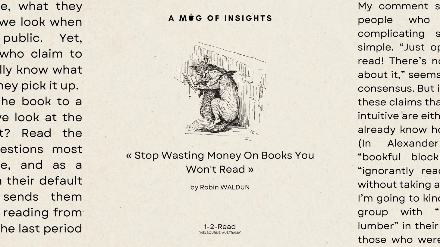 [1-2-Read] Stop Wasting Money On Books You Won't Read