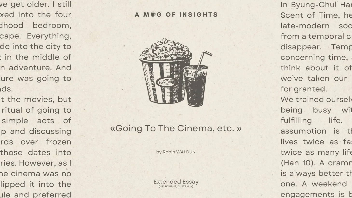 Going To The Cinema, etc.