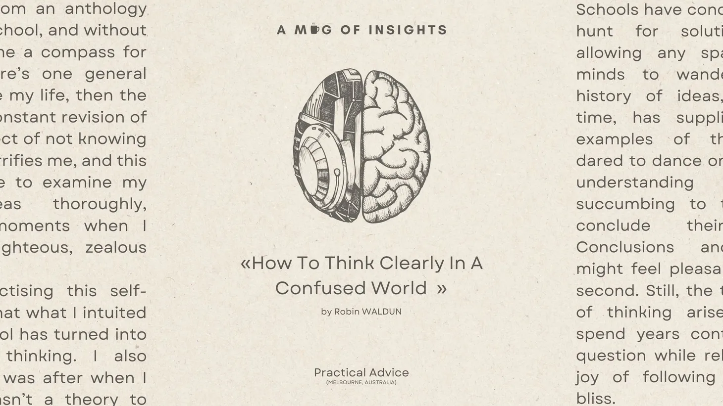 How To Think Clearly In A Confused World