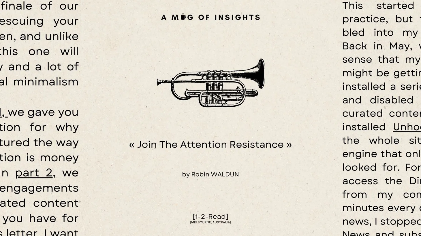 [1-2-Read] Protocols for Rescuing Your Attention pt. 3: Join The Attention Resistance