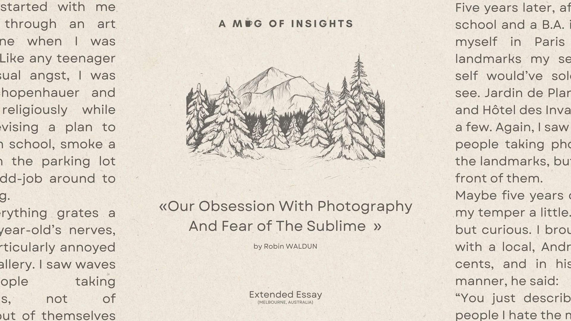 Our Obsession With Photography And Fear of The Sublime