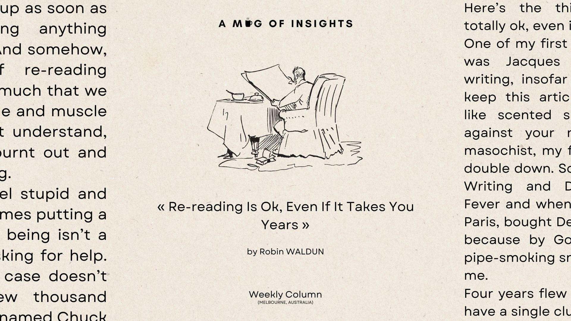 Re-reading is ok, even if it takes you years