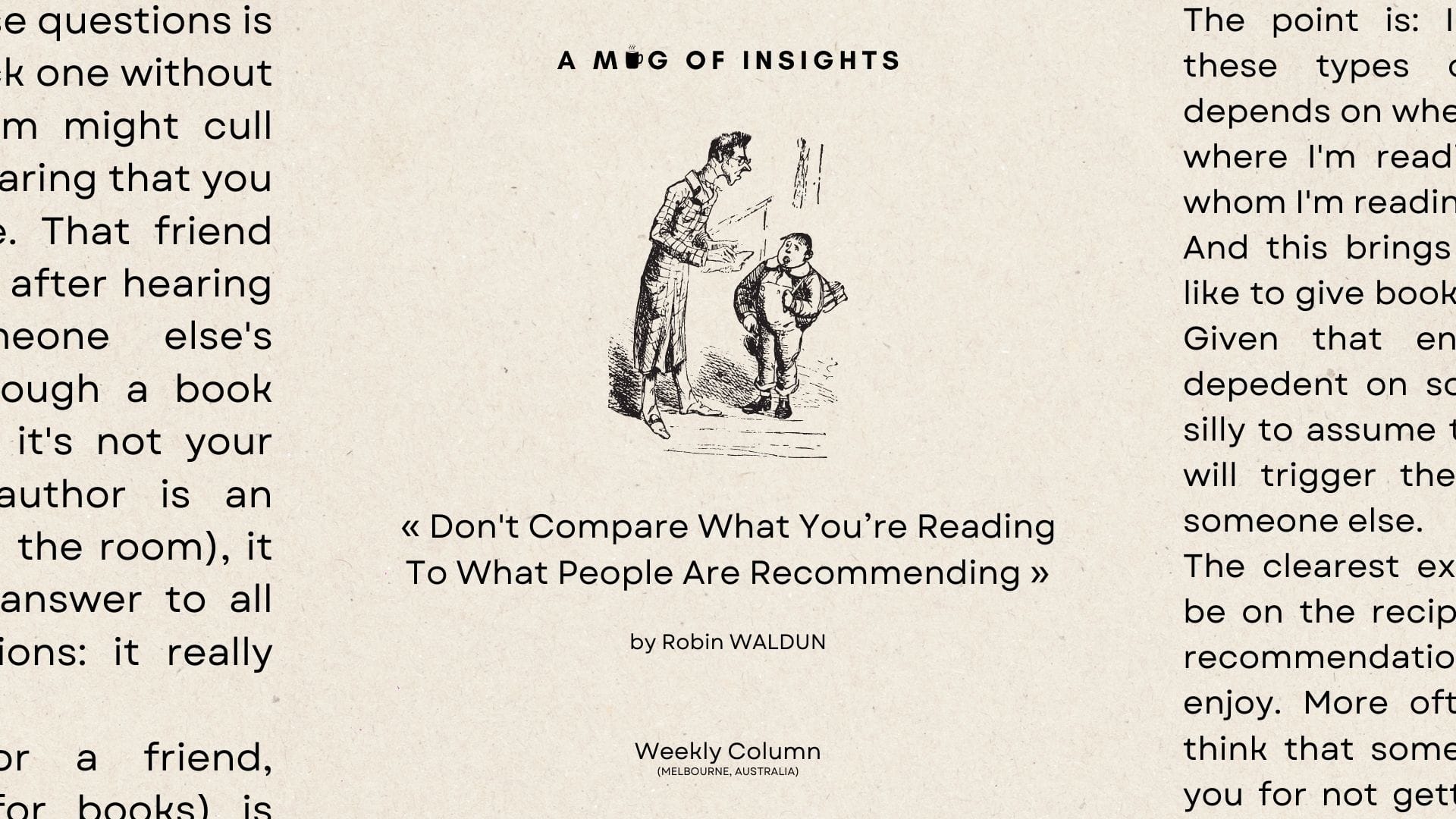 Don't Compare What You’re Reading To What People Are Recommending