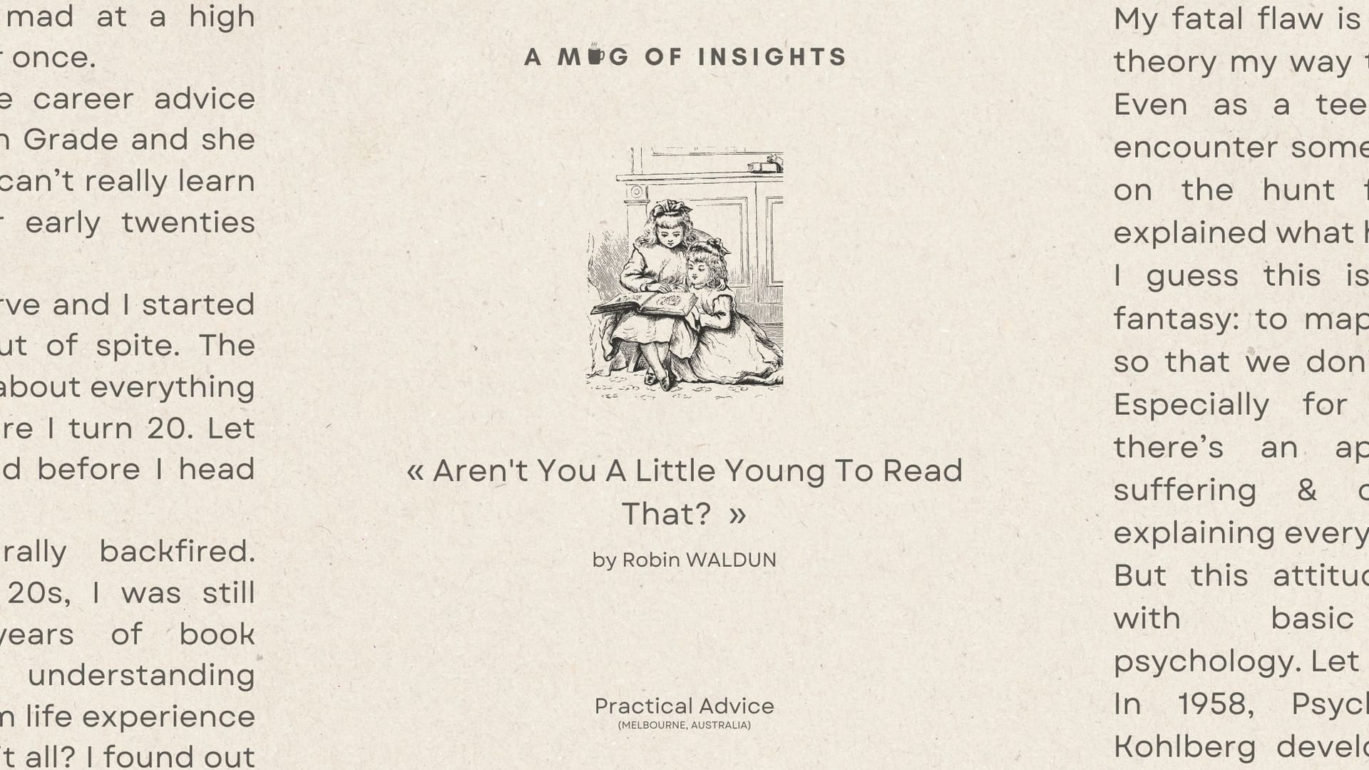 Aren't You A Little Young To Read That?