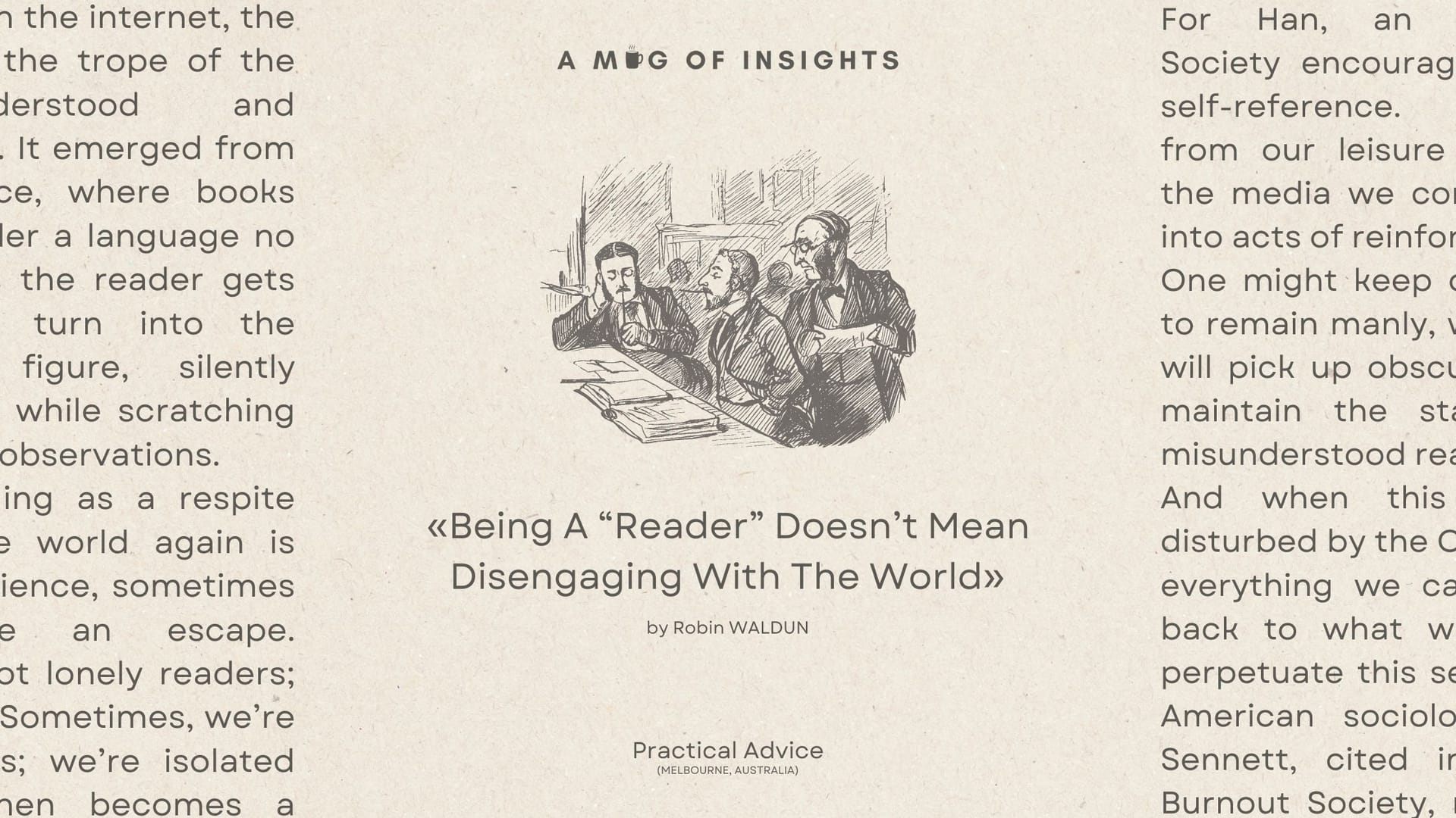 Being A “Reader” Doesn’t Mean Disengaging With The World