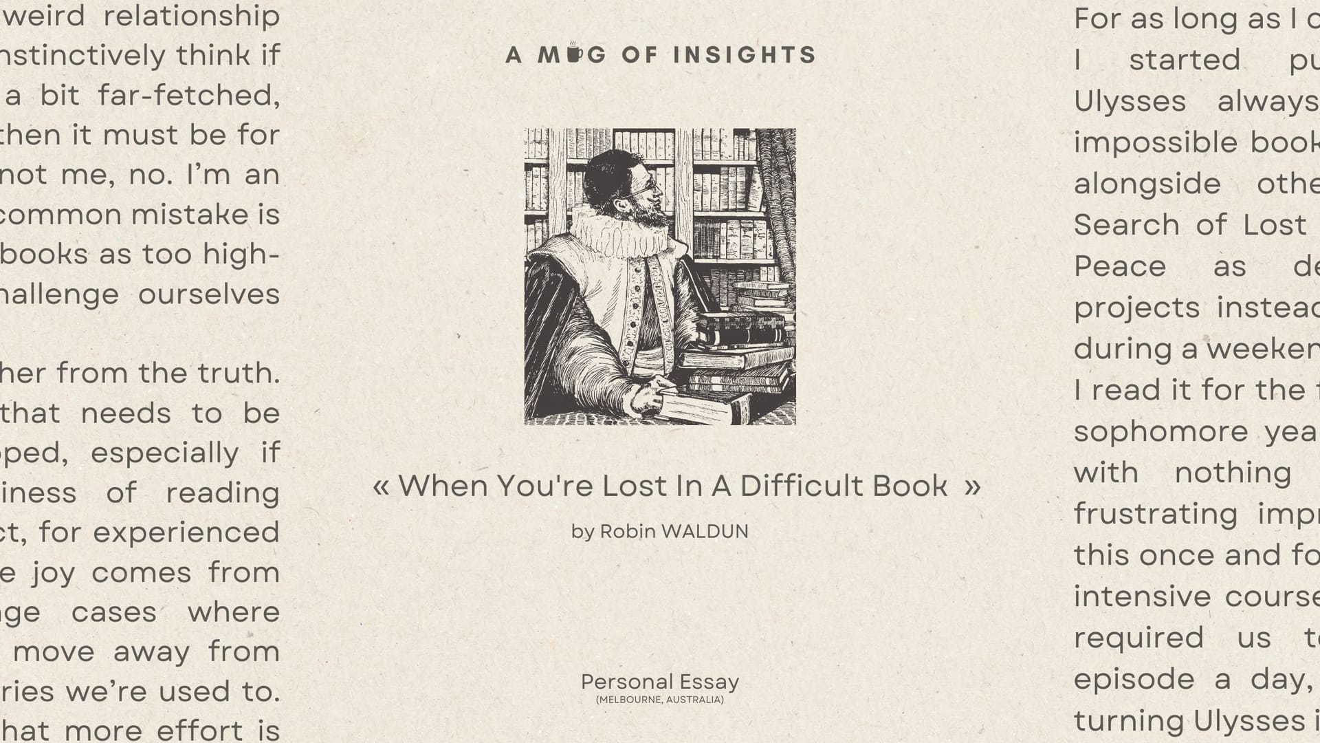 When You're Lost In A Difficult Book