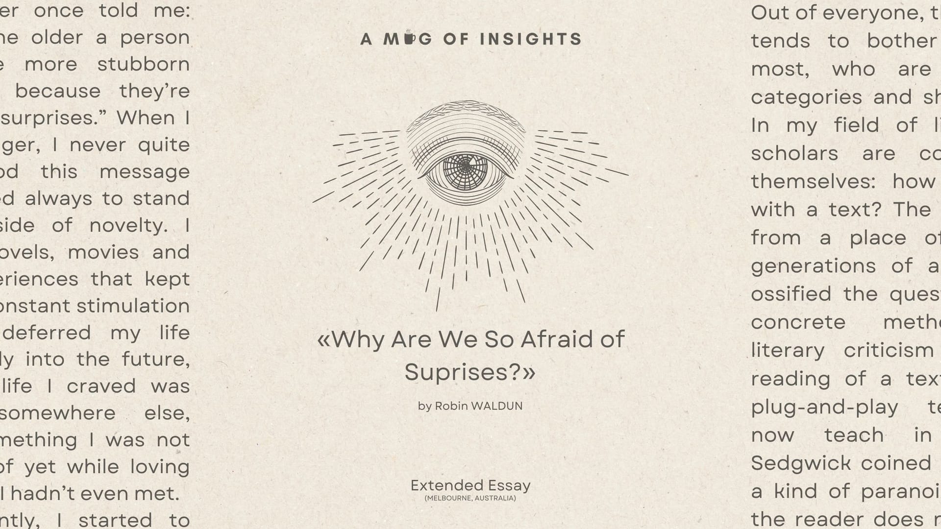 Why Are We So Afraid of Surprises?