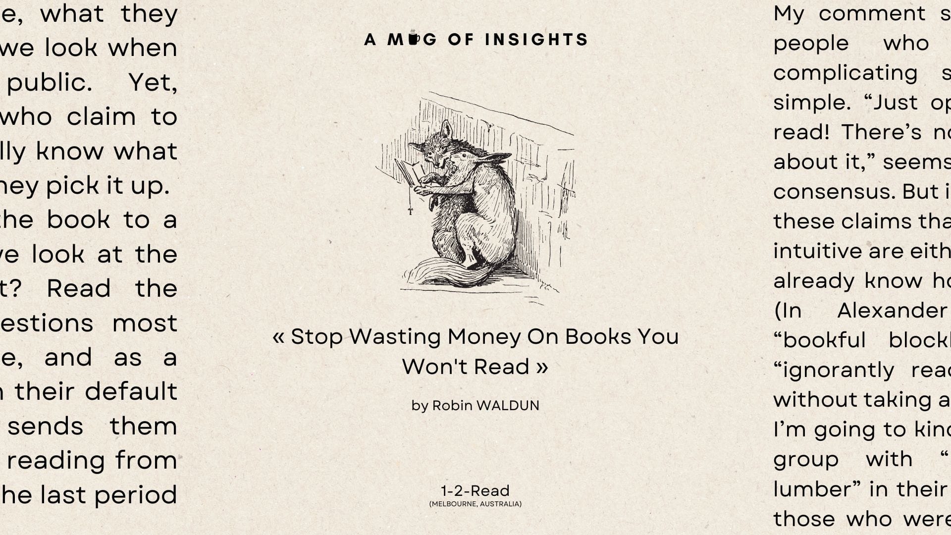 [1-2-Read] Stop Wasting Money On Books You Won't Read