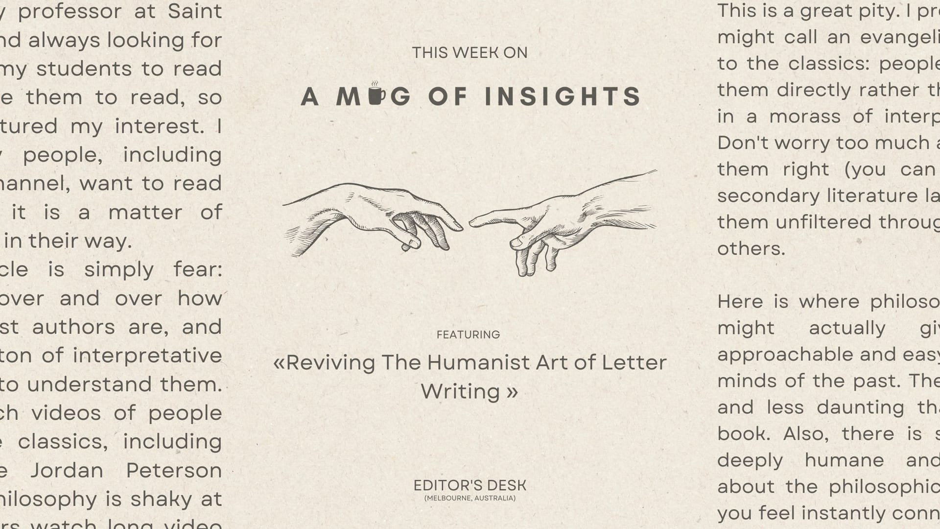 Reviving The Humanist Art of Letter Writing: A New Vision for This Newsletter
