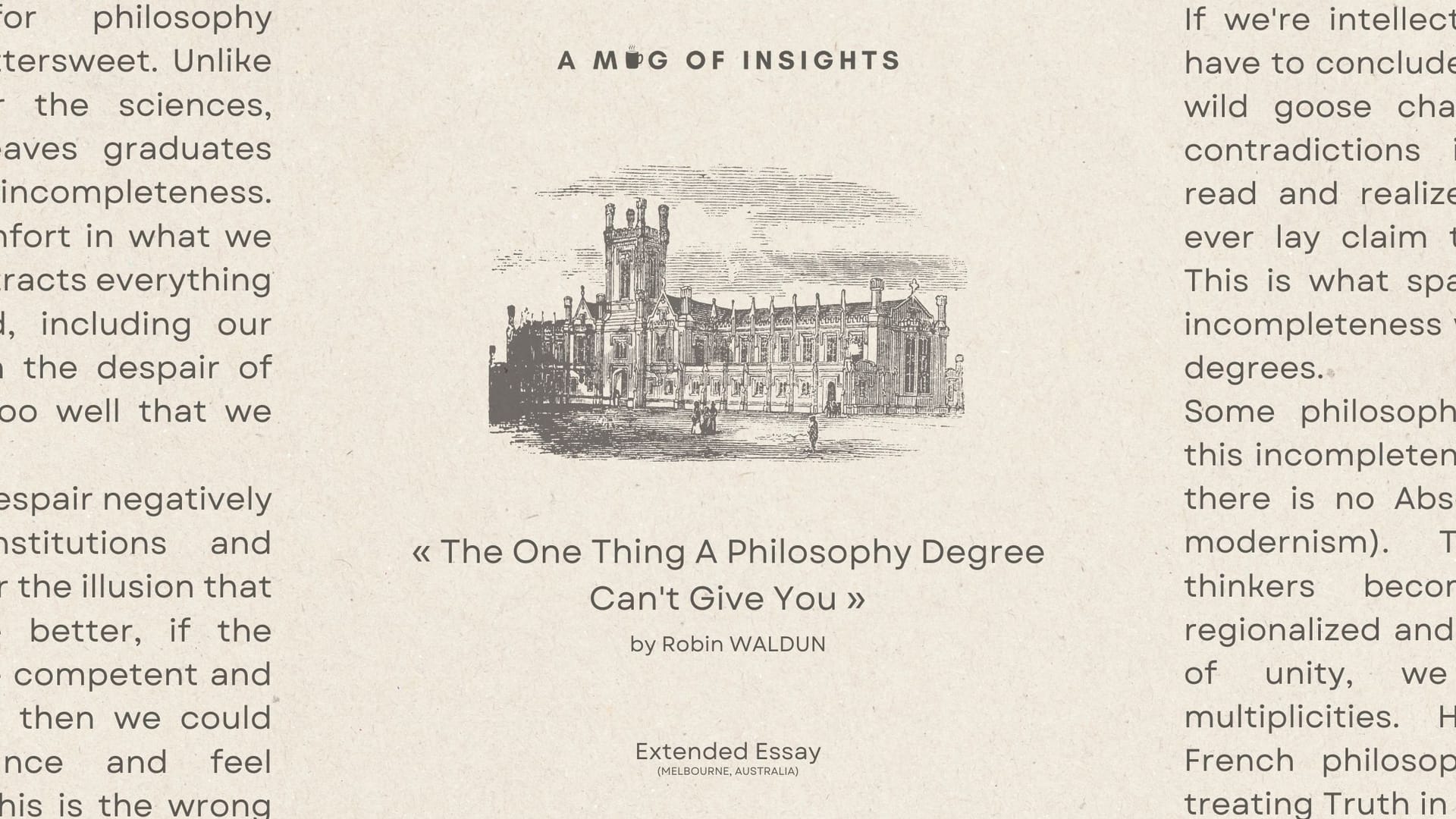 The One Thing A Philosophy Degree Can't Give You