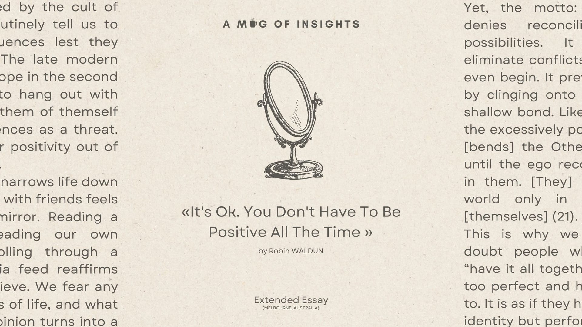 It's Ok. You Don't Have To Be Positive All The Time