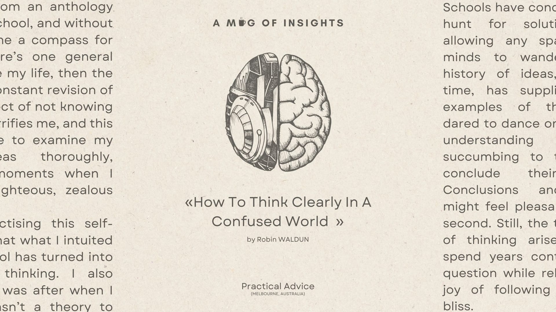 How To Think Clearly In A Confused World