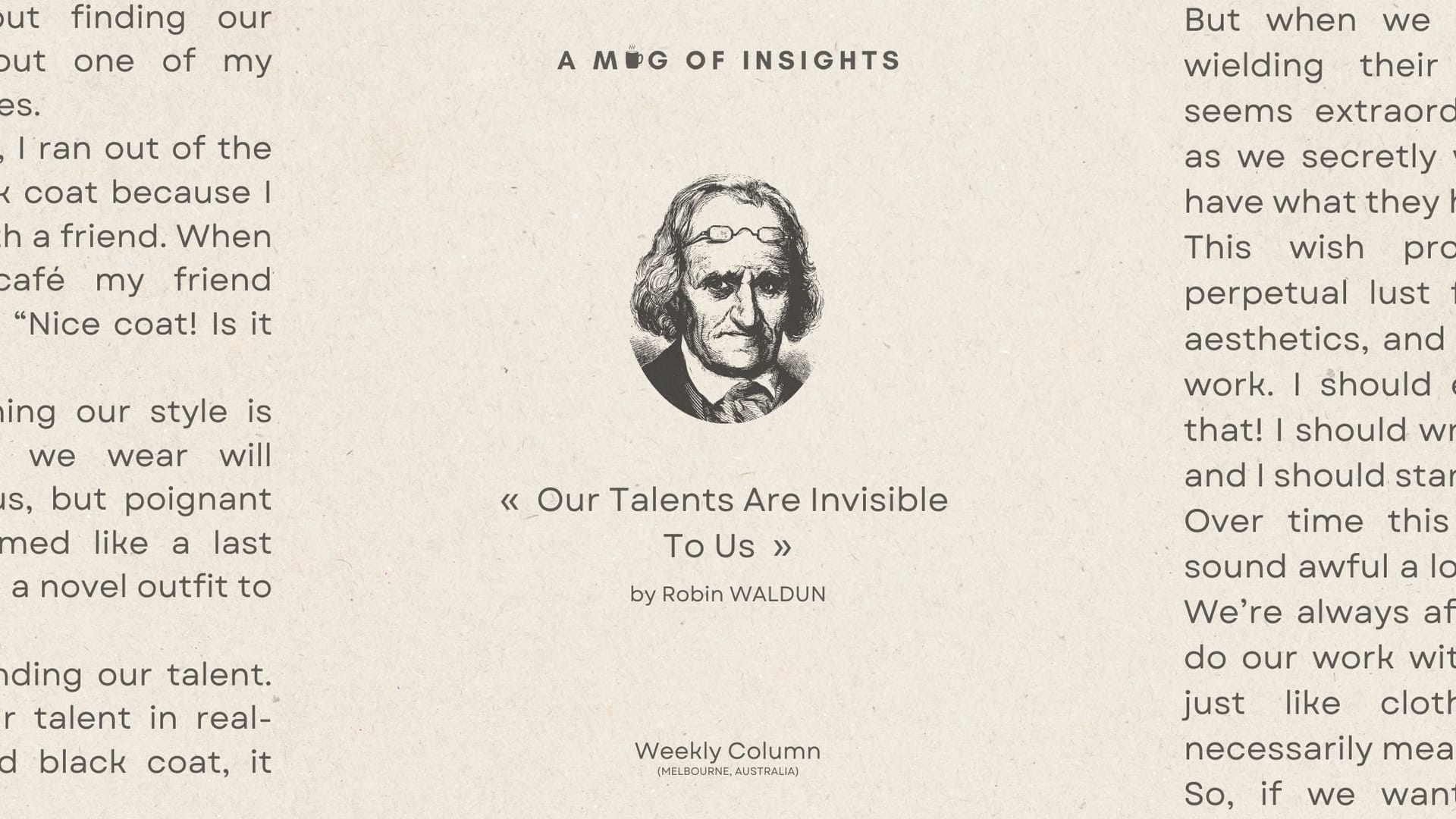 Our Talents Are Invisible To Us