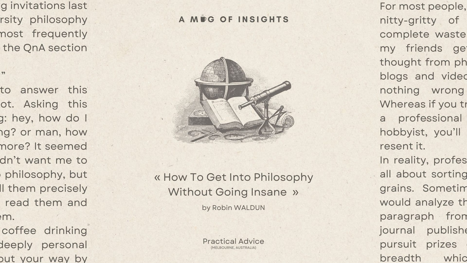How To Get Into Philosophy Without Going Insane
