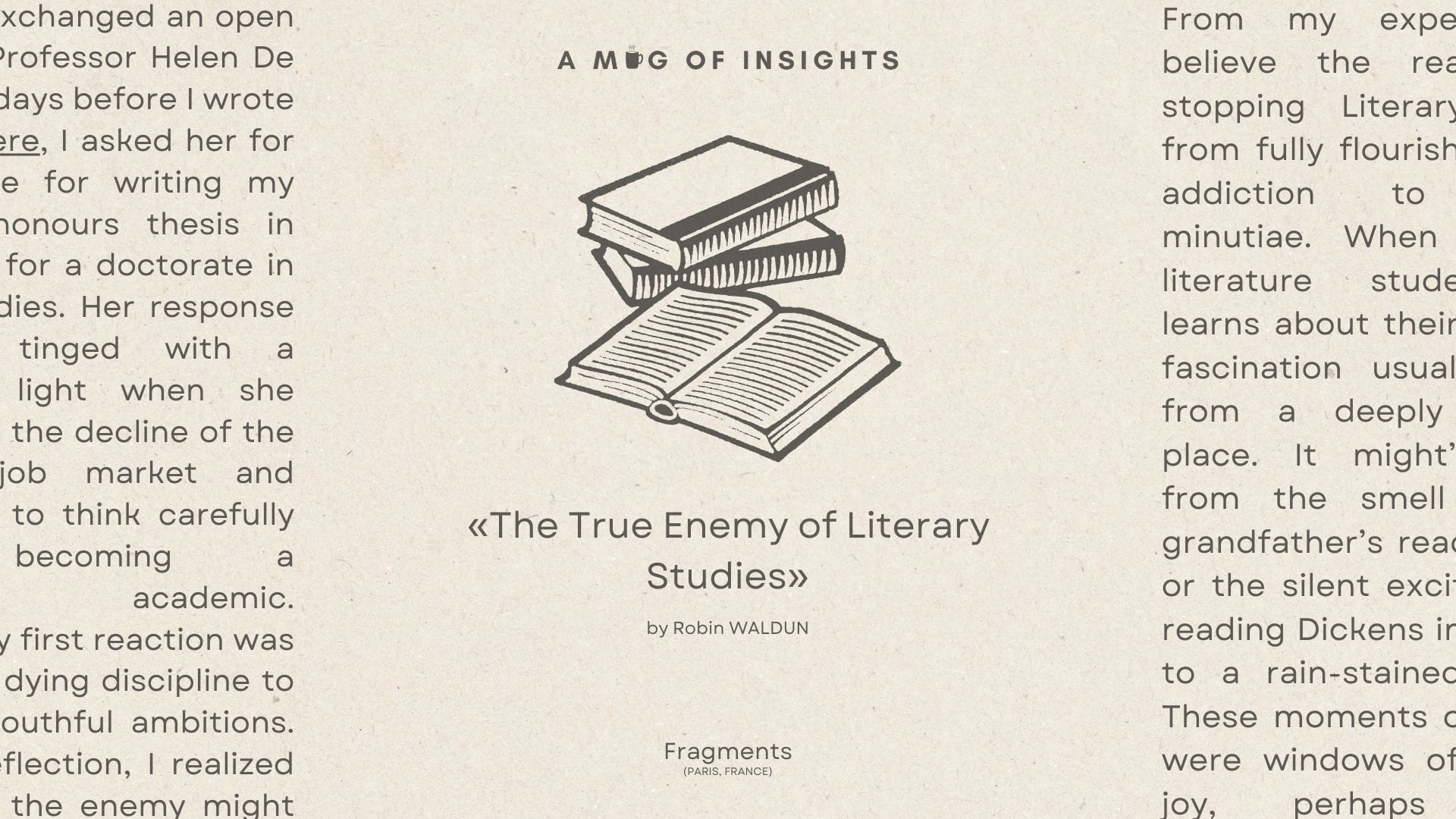 The True Enemy of Literary Studies