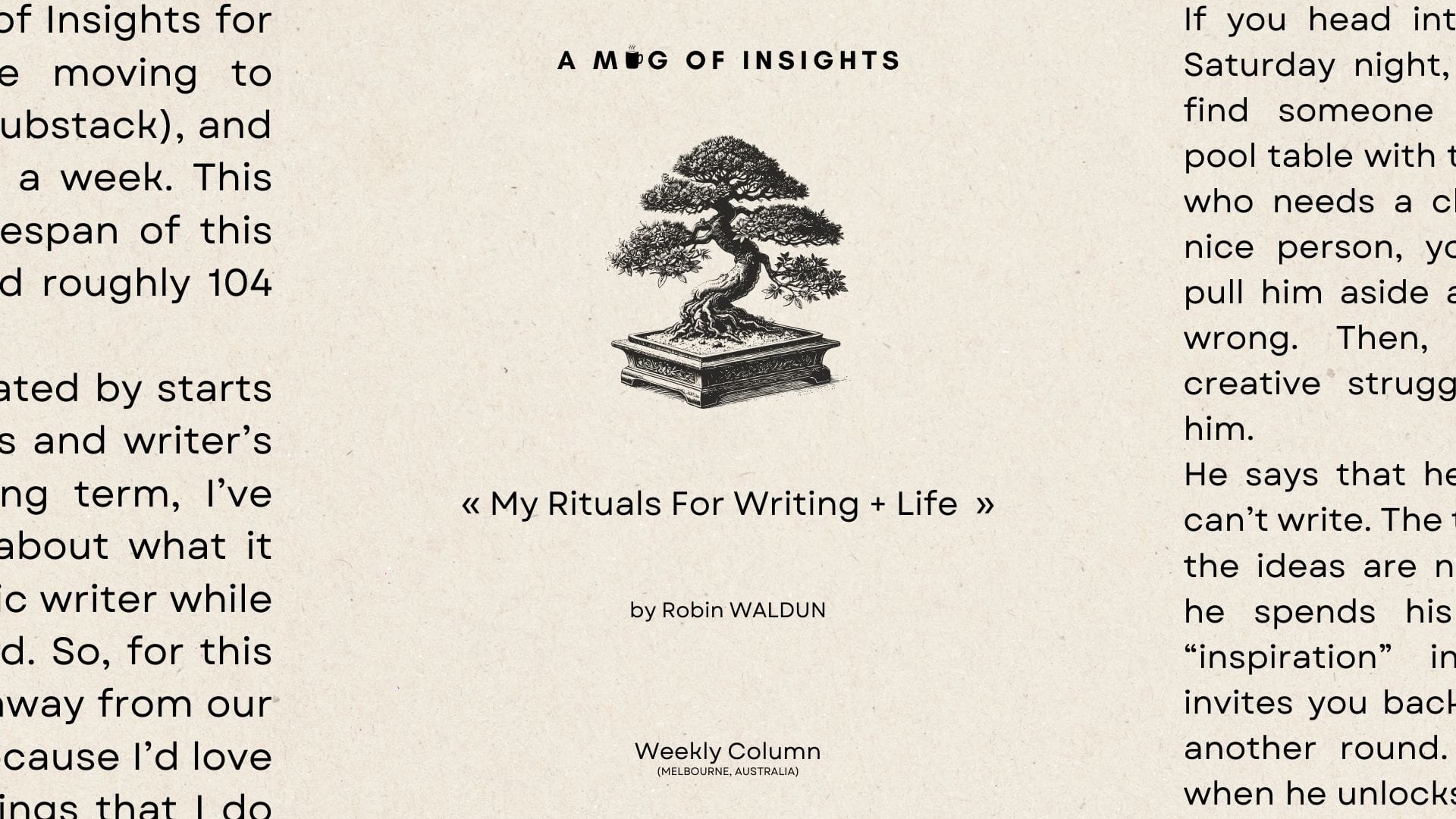 My Rituals For Writing + Life