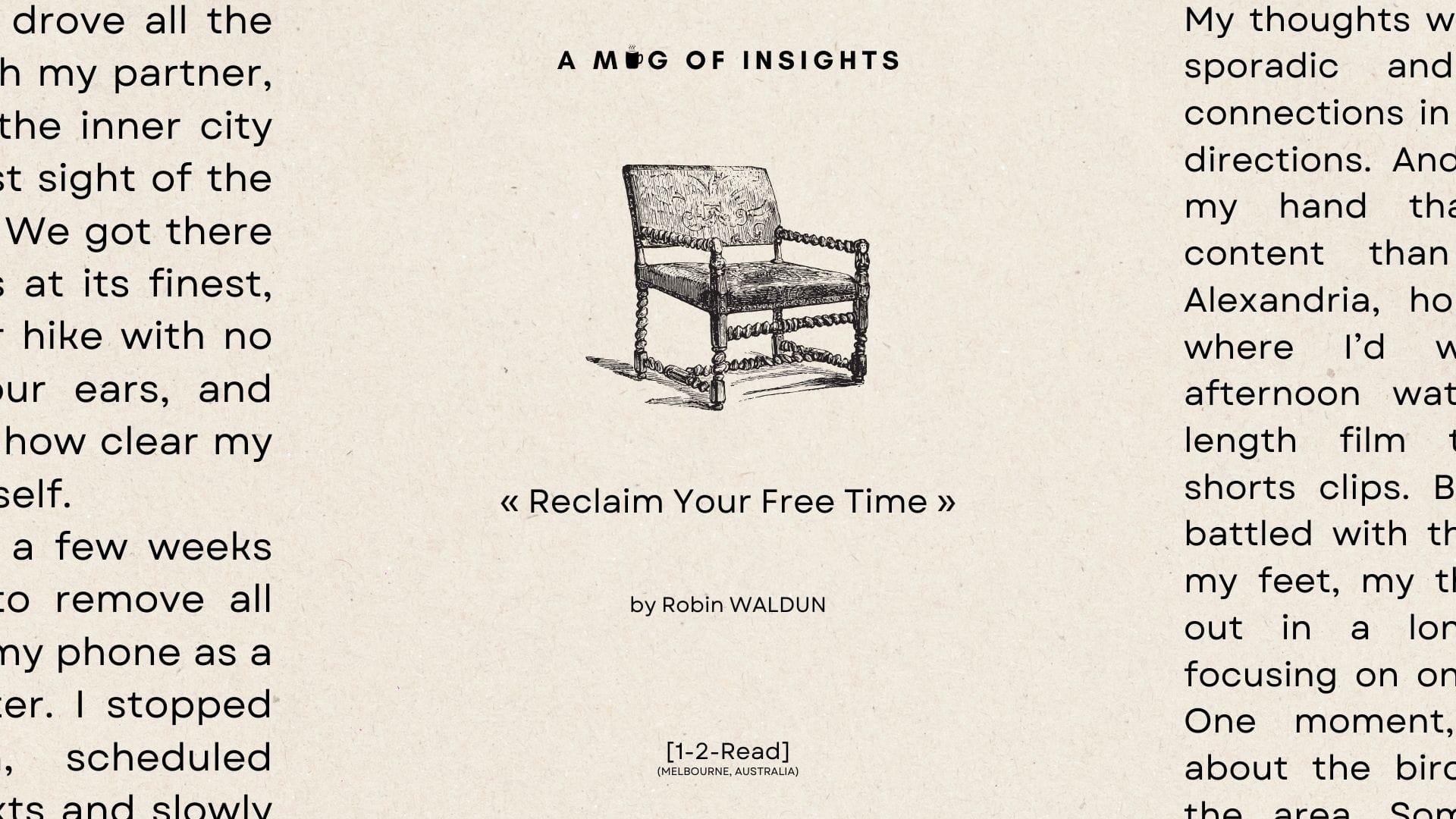 [1-2-Read] Protocols For Rescuing Your Attention pt. 2: Reclaim Your Free Time