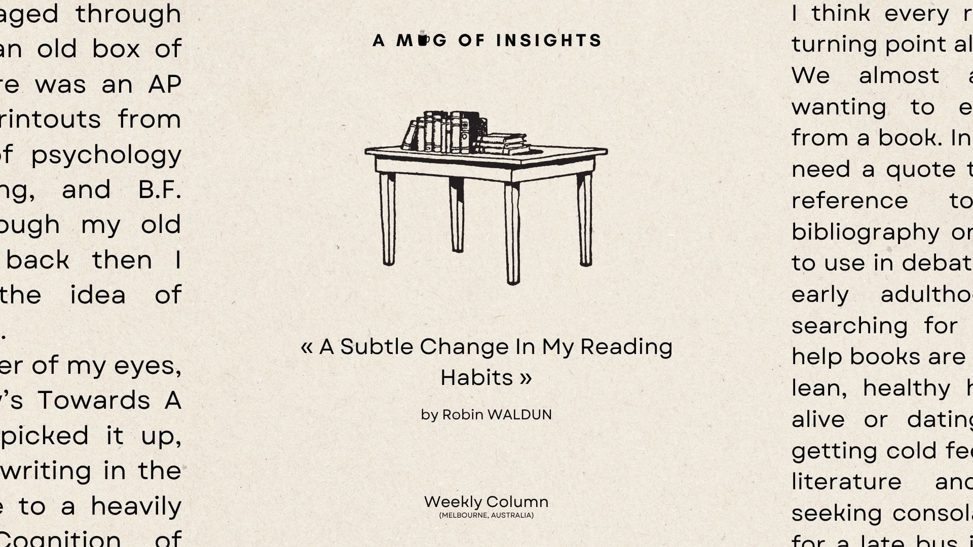 A Subtle Change In My Reading Habits