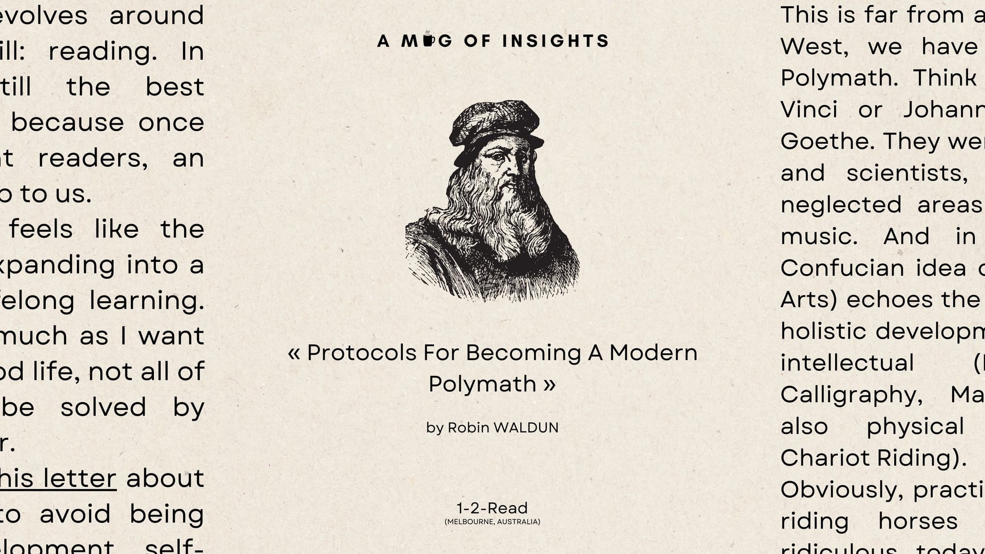 Protocols For Becoming A Modern Polymath