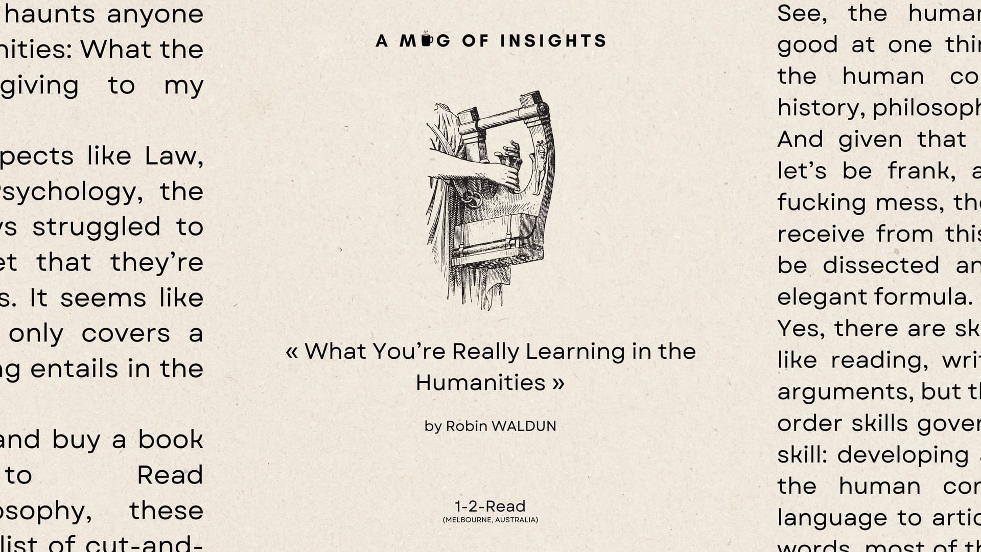 What You’re Really Learning in the Humanities