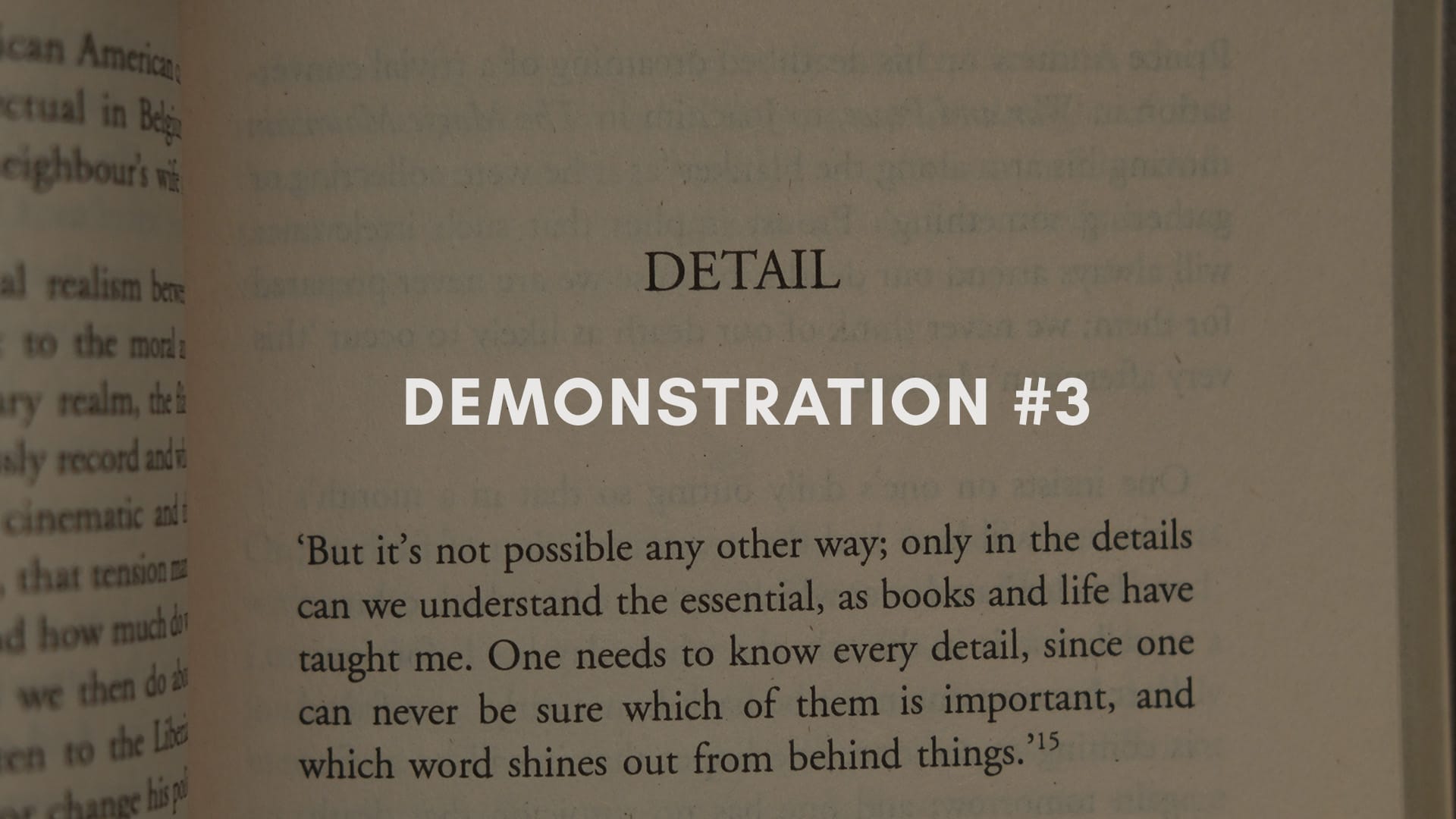 Demonstration #3: An Analysis Guide For Getting The Most Out of Fiction
