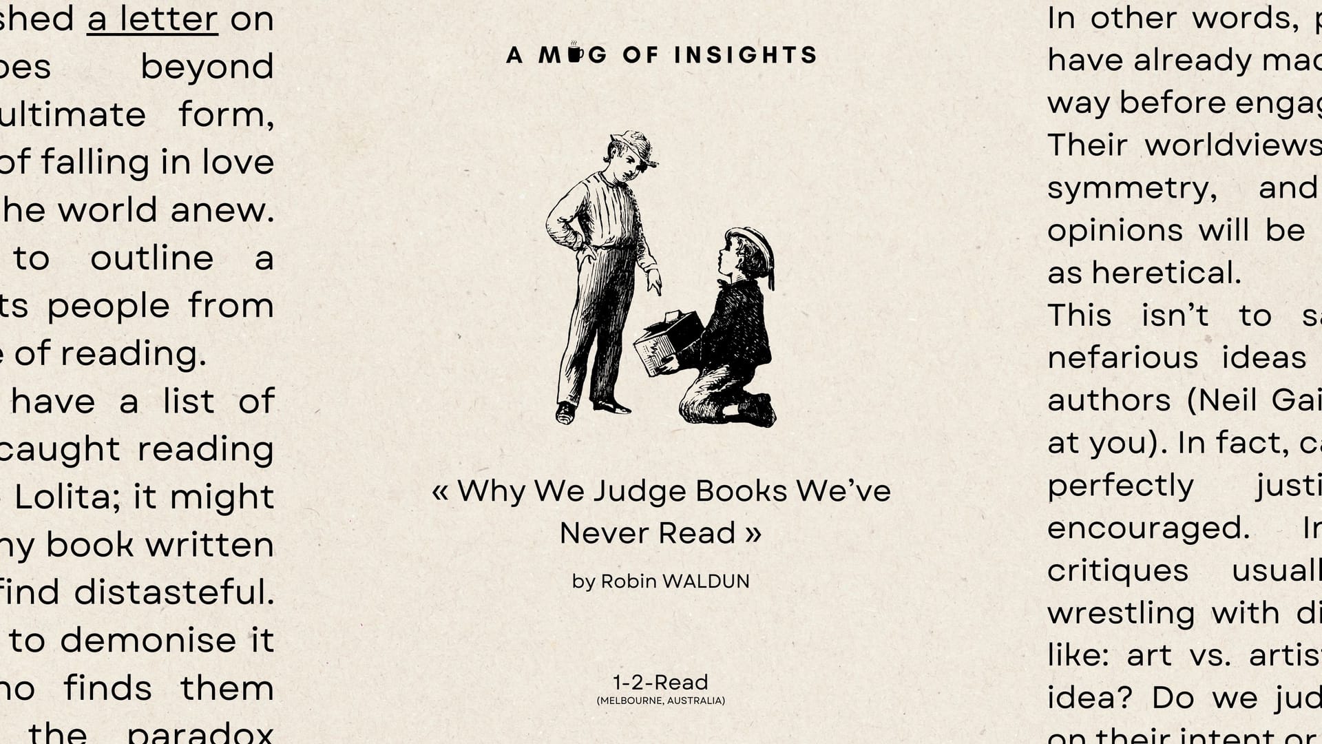 Why We Judge Books We've Never Read