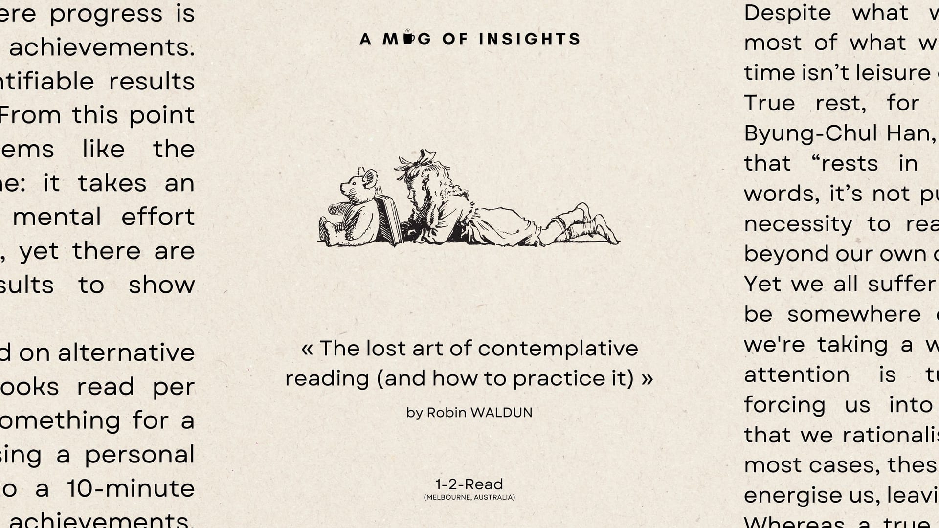 The lost art of contemplative reading (and how to practice it)