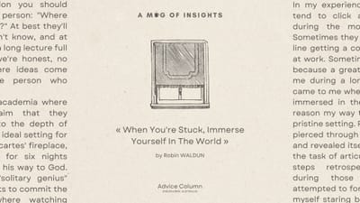 When You're Stuck, Immerse Yourself In The World