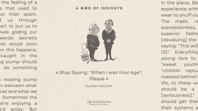 Stop Saying: "When I was Your Age", Please.