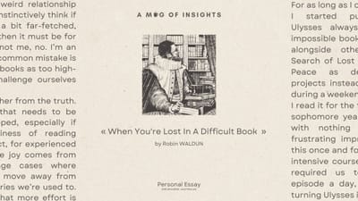 When You're Lost In A Difficult Book