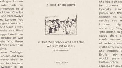 That Melancholy We Feel After We Summit A Goal...