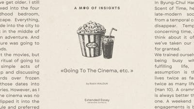 Going To The Cinema, etc.