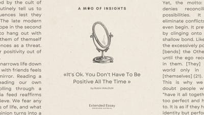 It's Ok. You Don't Have To Be Positive All The Time