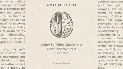 How To Think Clearly In A Confused World