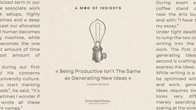 Being Productive Isn’t The Same as Generating New Ideas
