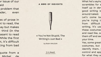 [1-2-Read] You’re Not Stupid, The Writing’s Just Bad