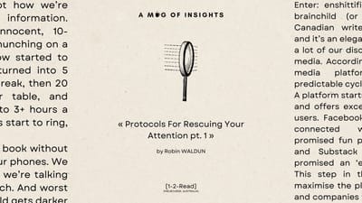 [1-2-Read] Protocols For Rescuing Your Attention pt. 1: Willpower Isn't Enough