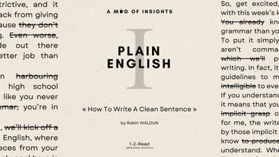 Plain English Pt. 1: How To Write A Clean Sentence